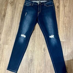 Flying Monkey Distressed Dark Wash Jeans